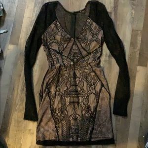 Black and nude lace dress